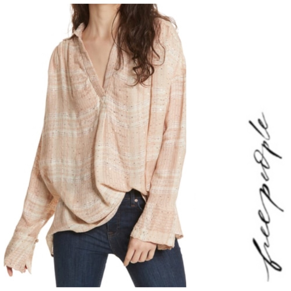 FREE PEOPLE Beige Fearless Love Pullover